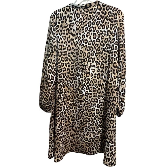 Chico’s Women’s Size 00 US (2) Animal Print Long Sleeve V-Neck Pullover Tie Neck - Picture 2 of 4